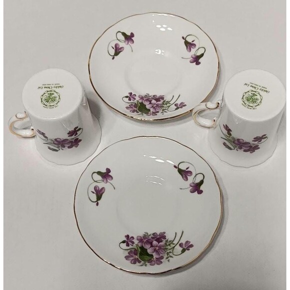 Vintage Oakley China Violet Teacup & Saucer Set - Fine Bone China England - Picture 8 of 8